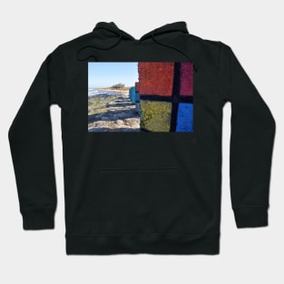 WW2 beach defences painted as Rubic Cubes - Bamburgh, Northumberland, UK Hoodie